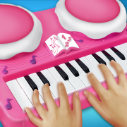 女孩粉红钢琴